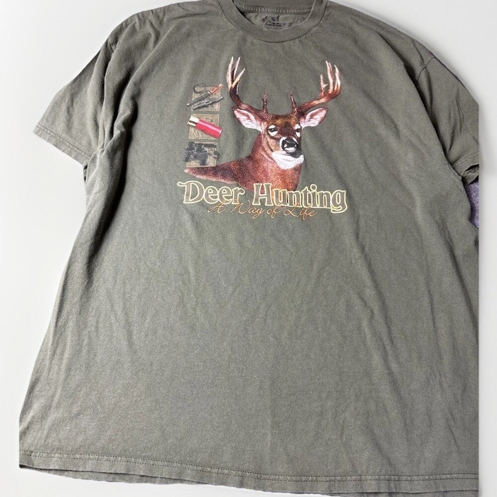Vintage Buck Deer Hunting A Way of Life XXL Green T Shirt Pullover Sweatshirt